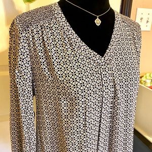 Navy and Grey flowy blouse- M/L